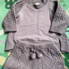 petit main パープル ニットセット Sサイズ