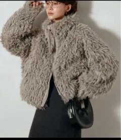 ESICA 同型　ミックスシープファースタンドブルゾン　モカ