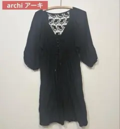 archi アーキ 五分袖 レース切り替え チュニックのサムネイル