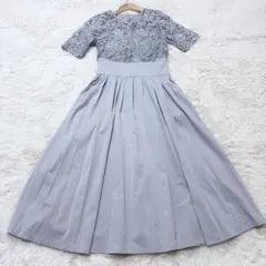 美品✨ラグナムーン　ドレス　フォーマル　ライトグレー　結婚式　Mサイズ