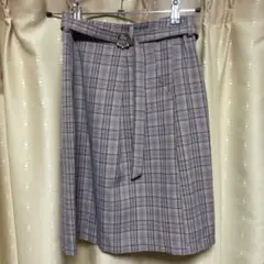 MAJESTIC LEGON チェック柄タイトスカート ピンク ミニ