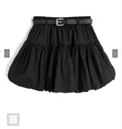 インパン裏地・ベルト付きバルーンミニスカート［at2673］