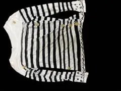 TSUMORI CHISATO 長袖カットソー ボーダー 猫足跡のサムネイル