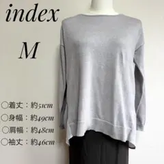 インデックス 異素材切替ニット シフォン 異素材ドッキング グレー M