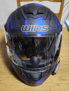 WINS GTZ フルフェイスヘルメット ブラック・ブルー　インカム付きのサムネイル