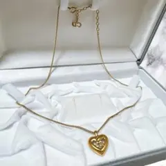 クリスチャンディオール　CD ゴールド ハート型ネックレス　ヴィンテージ