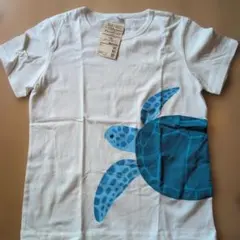 半袖 110 男の子 女の子 無印良品 白 tシャツ 綿100% かめ