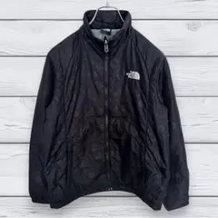 【美品】ノースフェイス 中綿ジャケット 総柄 黒 レディースXLのサムネイル