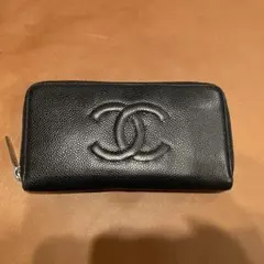 CHANEL シャネル キャビアスキン ラウンドジップ 長財布 ココマーク