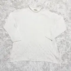 ホワイト 長袖セーター Mサイズ