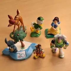 ディズニー　ミニチュア　スティッチ　バンビ　白雪姫　バズ　ルーイ　ソラ　計6体