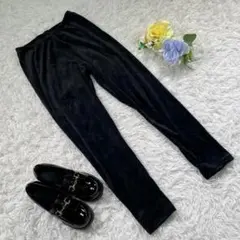 ボアパンツ　『M〜L』　ブラック　ウエストゴム　ストレッチパンツ　レギンス　大人