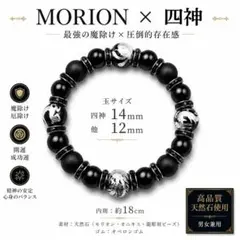四神獣銀彫オニキス×モリオン×マットオニキス天然石パワーストーン ブレスレット