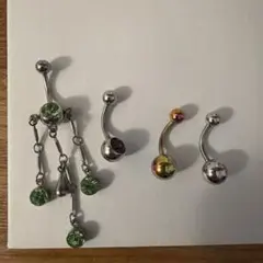 ボディピアス 4点セット へそピアス