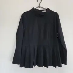axes femme 黒 長袖 フレアトップス