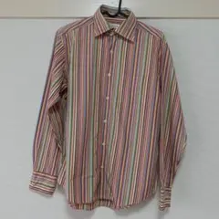 【新品タグ付き✨】PS Paul Smith マルチストライプシャツ ブラウスＭ Paul Smith - ポールスミス ストライプシャツ マルチカラー 長袖シャツ