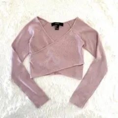 FOREVER21 クロスニット カシュクール クロップド丈 L