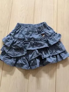 デニム調フリルスカート　キュロット　 110