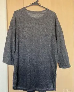 GU 七分袖Tシャツ ダークグレー ポケット付き カジュアル メンズ