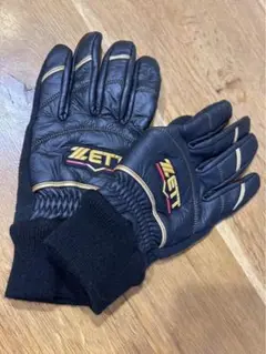 ZETT 野球用手袋 合成皮革 黒