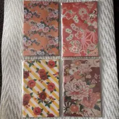 和柄　花柄　ポチ袋　小袋　3枚入り　4柄セット