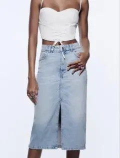 ZARA デニム スカート ダメージ加工のサムネイル