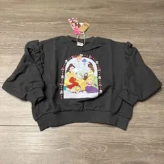 新品 ディズニー プリンセス トレーナー フリル 100cm チャコールグレー