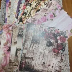 おすそわけA4デザインペーパー ヴィンテージ花柄 100枚