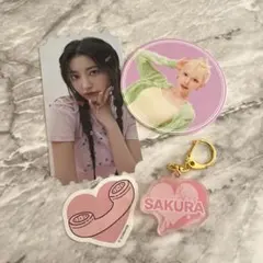 lesserafim SAKURA フォトカード コースター ステッカーセット