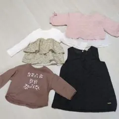 サイズ80.90 長袖トップス　ワンピース　セット販売