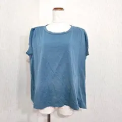 LBC　半袖カットソー　綿混　ブルー　ゆったりシルエット（M）のサムネイル