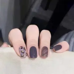 ラスト1点　ネイルチップ　ダルメシアン柄　葡萄　R156 24枚　粘着テープ付き