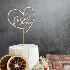 木製 ウェディングケーキトッパー B / ウェディングケーキ ウェルカムスペース