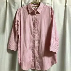 UNIQLO M ピンクと白のストライプシャツ
