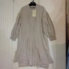 新品dgyリネンレーヨンワイドフロントタックワンピース