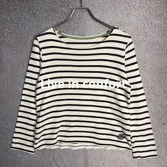Live in confort ボーダー 白黒 ロングスリーブTシャツ Lサイズ