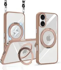 iPhone16用クリアケース MagSafe対応 360度回転