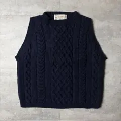 INVERALLAN スコットランド製 ウールニットベスト ハンドニット