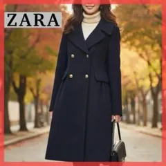 定価13590円☆ZARA☆ デタッチャブルフード コントラストコートS