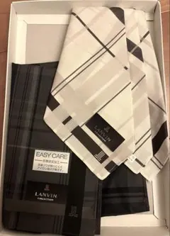 LANVIN ハンカチ　2枚セット　ホワイト　ブラック