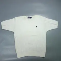 は*る様 7808 ラルフローレン 半袖ニット セーター レディース L 白