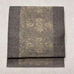 【B79】 青銅色 幾何学模様 単帯 名古屋帯