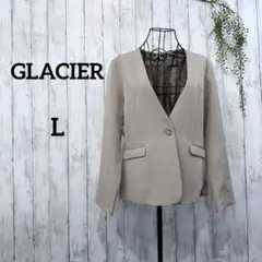 グラシア/ノーカラー ジャケット L ピンクベージュ 桜色 1つボタン 美品