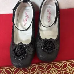 花柄ブラックフォーマルシューズ20.0センチ