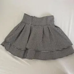 インパン裏地付き千鳥柄フレアミニスカート[gm773]