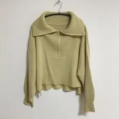 gosara イエロー ハーフジップニット セーター