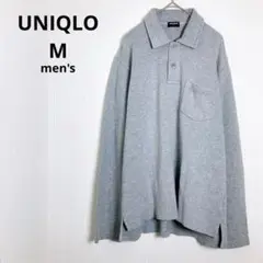 ユニクロ ポロシャツ カジュアル コットン グレー M