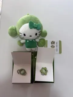 大阪関西万博 日本館限定藻キティー ピンバッチ ぬいぐるみキーホルダー