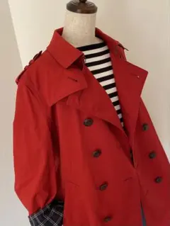 【バーバリーブラックレーベル】ダブルブレストコットントレンチコート