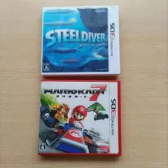 ニンテンドー3DS マリオカート7＆スティールダイバー【開封品】のサムネイル